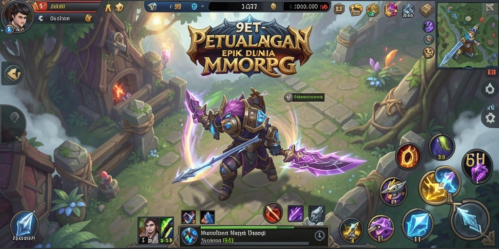 Tangkapan layar dari gameplay 9ET menampilkan pertarungan epik dan eksplorasi dunia.