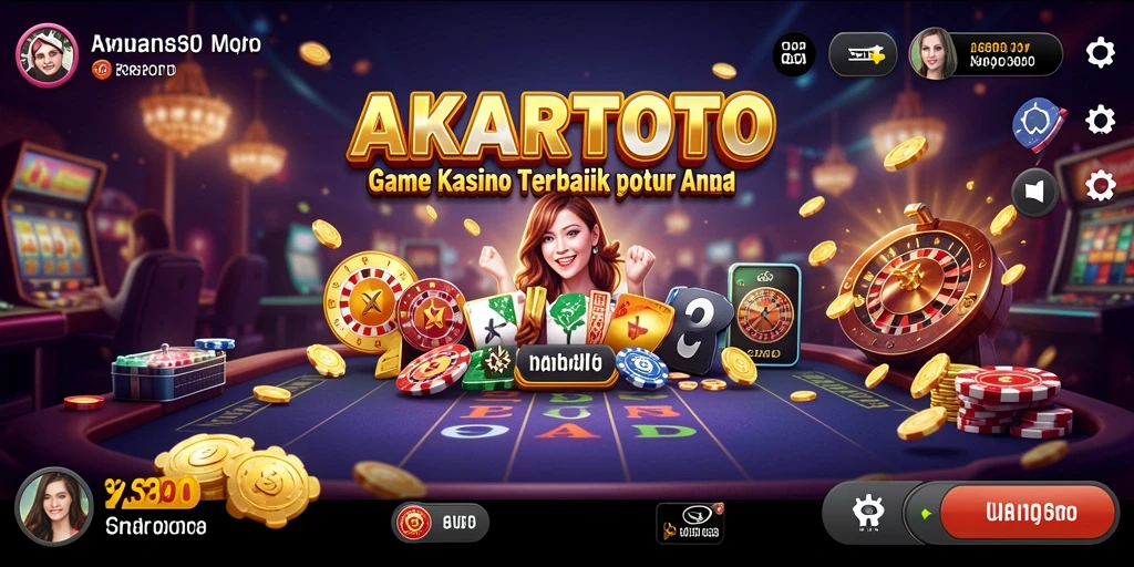 Screenshot utama AKARTOTO menampilkan gameplay Kasino yang mendebarkan.