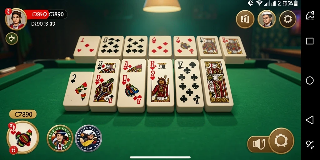 Tampilan gameplay seru dalam C7890 yang menampilkan strategi Domino.