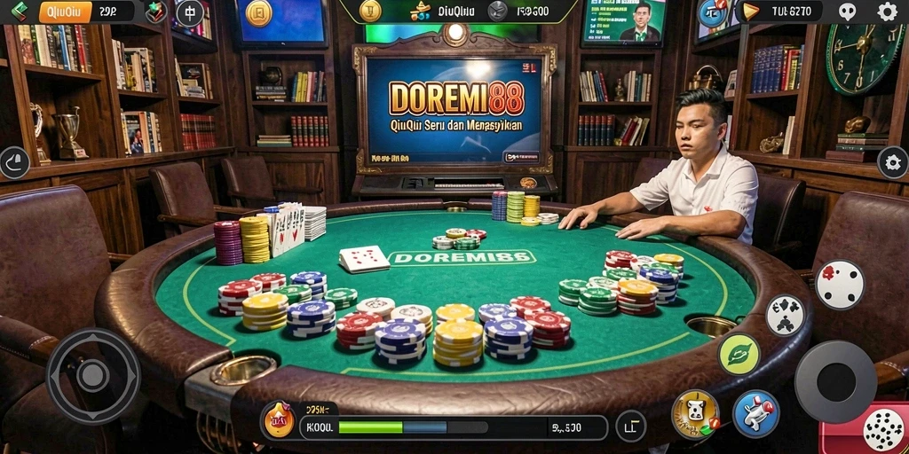 Tampilan menarik dari gameplay QiuQiu DOREMI88.