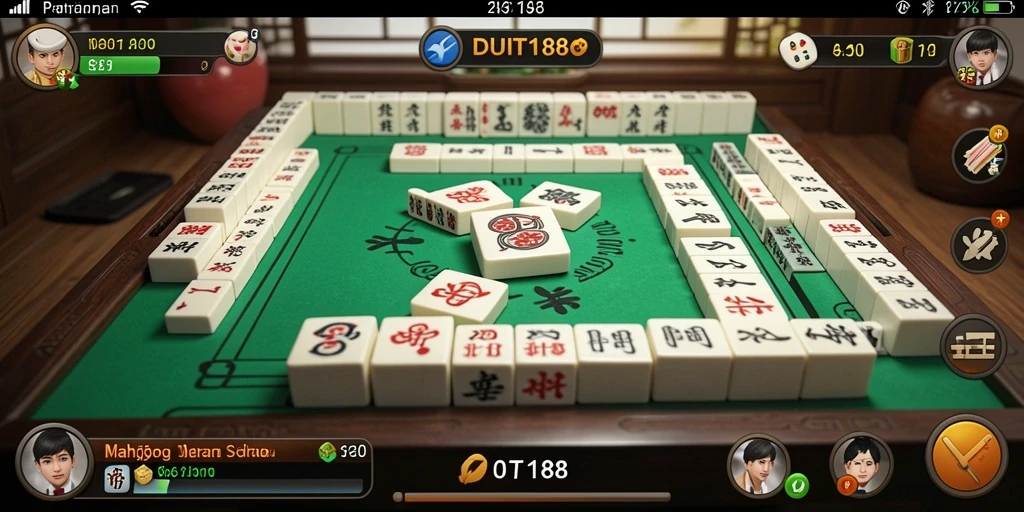 Tampilan gameplay Mahjong yang seru dan menarik di DUIT188.