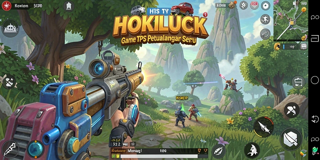 Tampilan screenshot HOKILUCK yang menarik dengan aksi pertempuran TPS.
