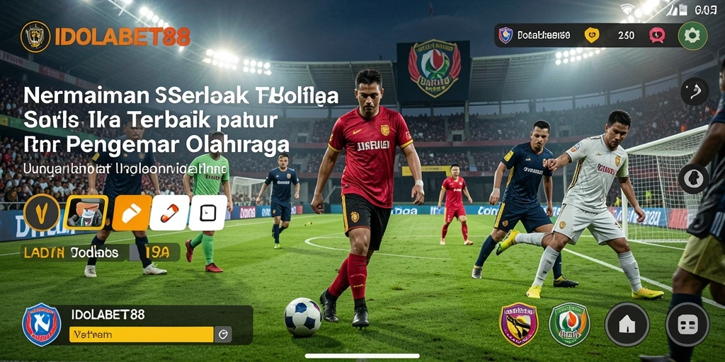 Tangkapan layar game IDOLABET88 menampilkan aksi pertandingan sepak bola yang mendebarkan.