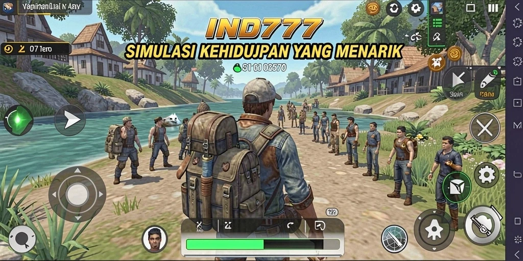 Gameplay IND777 menampilkan desain lingkungan interaktif dan karakter yang dapat disesuaikan.