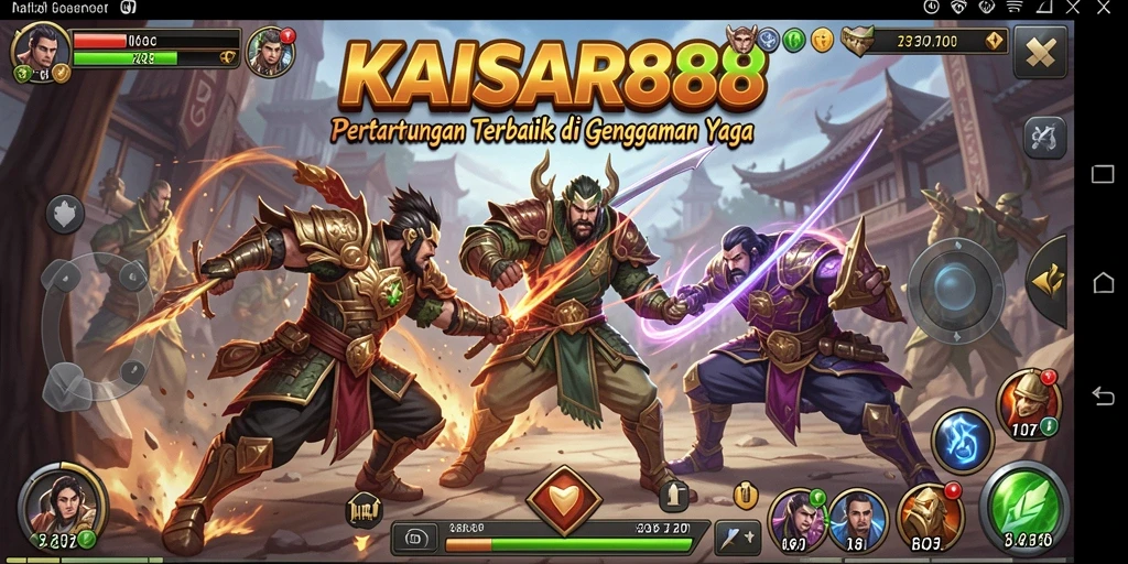 Tangkapan layar gameplay <strong>KAISAR888</strong> dengan pertarungan yang seru dan menegangkan.