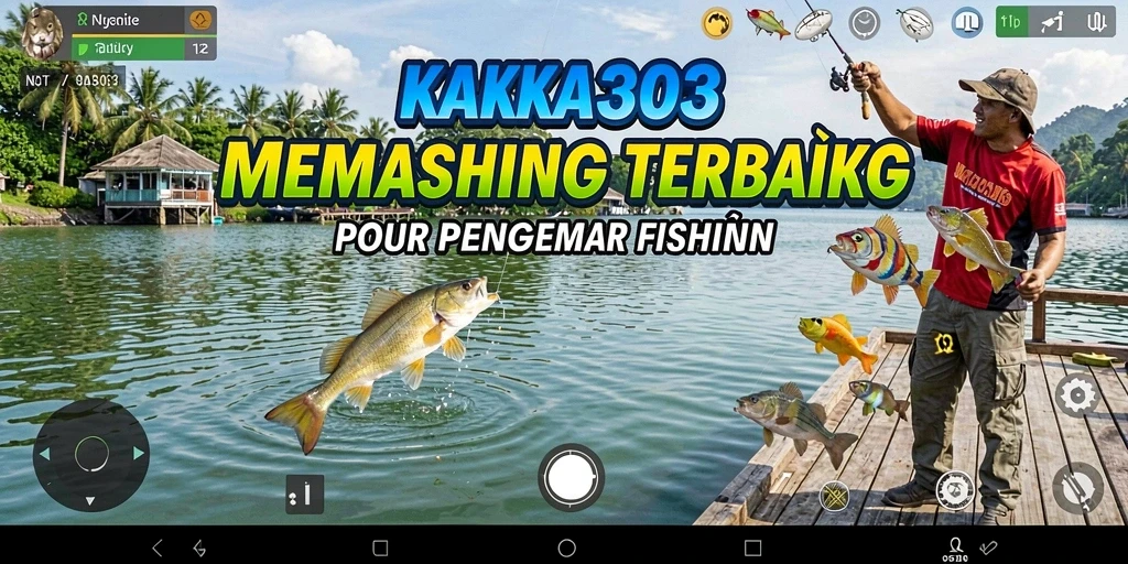 Tampilan gameplay KAKA303 dengan berbagai ikan dan alat pancing.