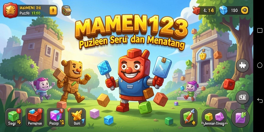 Tampilan gameplay MAMEN123 yang mengasyikkan dengan teka-teki menarik.