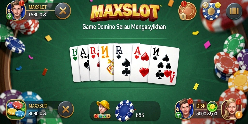 Screenshot gameplay <strong>MAXSLOT</strong> yang menarik dengan aksi domino penuh strategi.