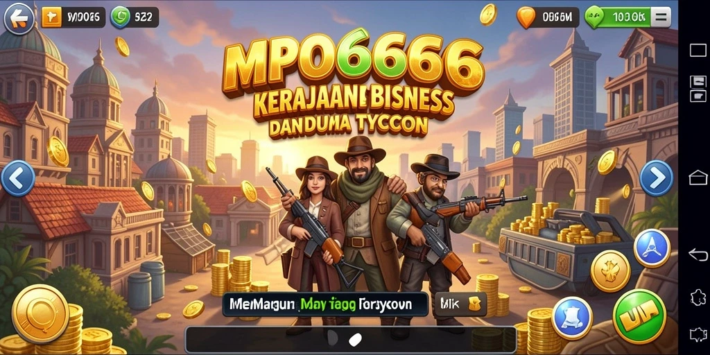 Screenshot utama MPO666 menampilkan gameplay seru dalam membangun bisnis Tycoon.