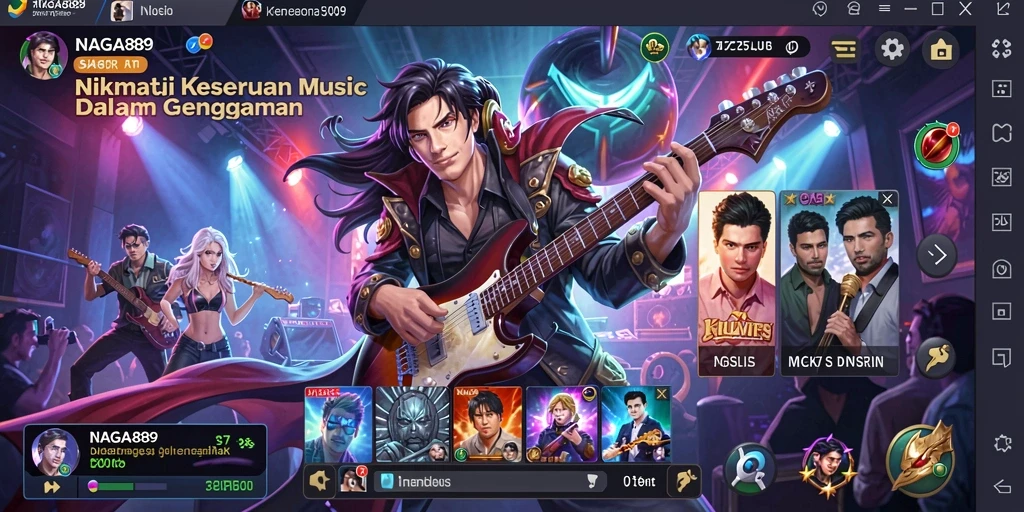 Tampilan antarmuka NAGA889 dengan gameplay menarik dan lagu-lagu terbaru.