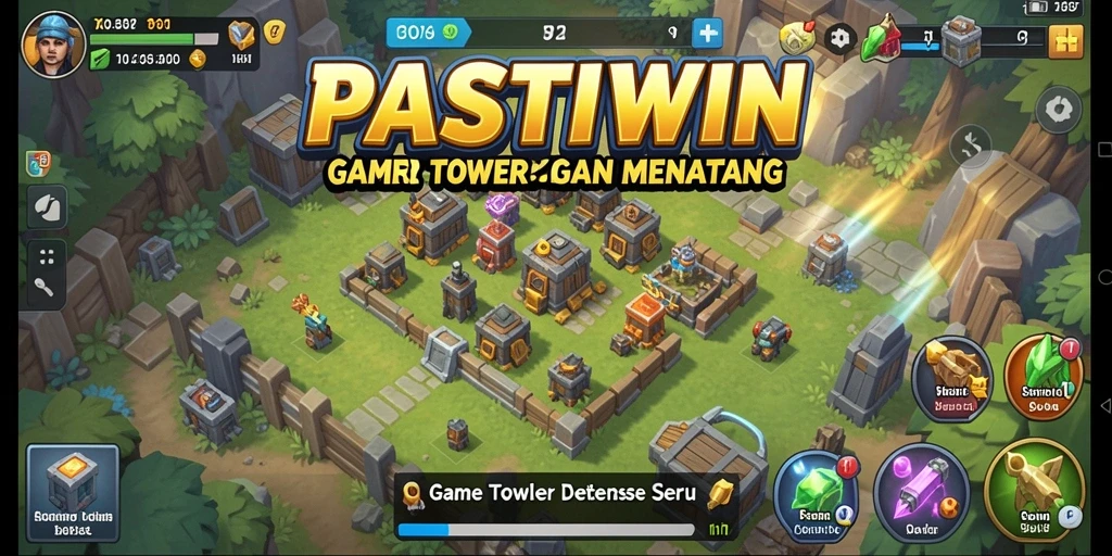 Gameplay PASTIWIN yang penuh aksi Tower Defense.
