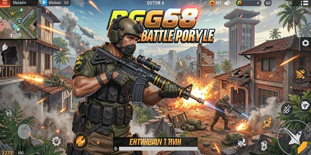 Screenshot PGG68 menampilkan aksi mendebarkan dalam Battle Royale.