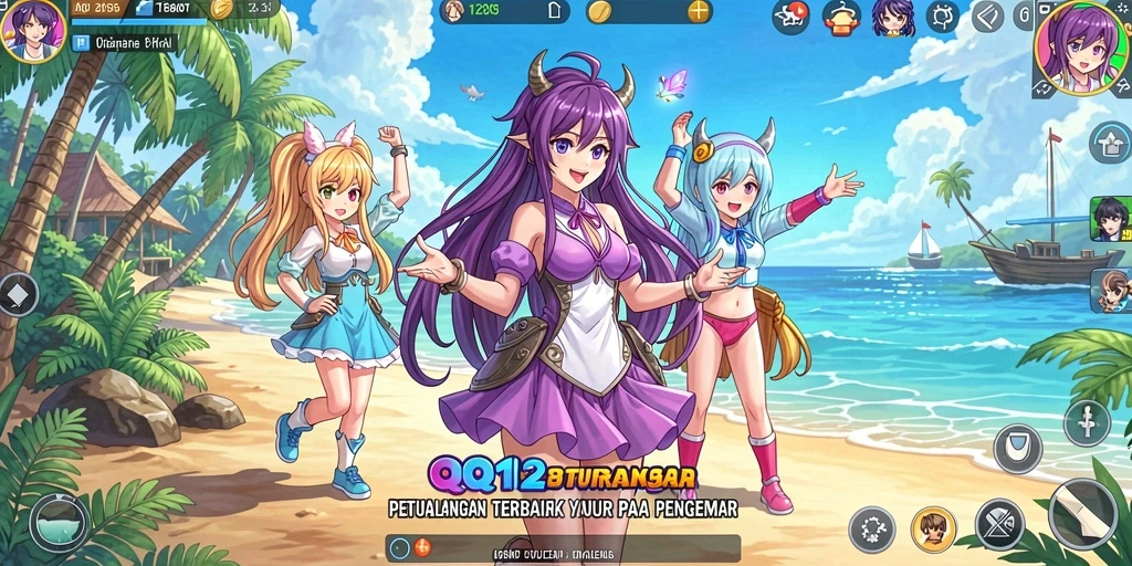Screenshot utama QQ1221 menampilkan pertarungan epik karakter Anime.