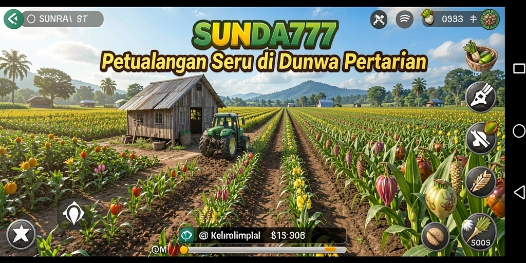 Screenshot SUNDA777 menampilkan gameplay seru bertani dan merawat hewan.