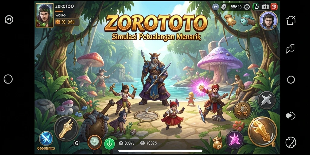Screenshot gameplay ZOROTOTO menampilkan eksplorasi dunia simulation yang menarik.