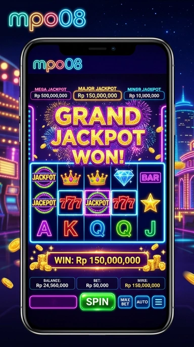 Tampilan utama aplikasi mpo08 yang menarik dan informatif.